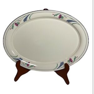 NWOT Lenox Chinastone Poppies on Blue 14" Oval Serving Platter